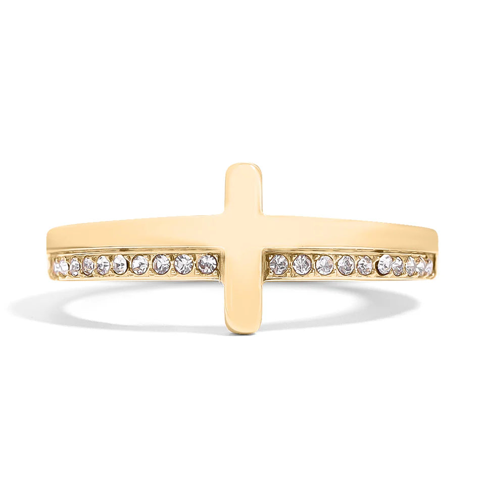 Cross Engraved Stacking Ring