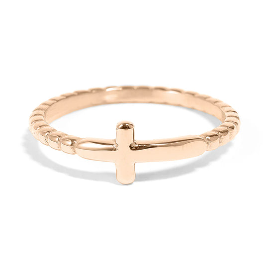 Beaded Cross Stacking Ring