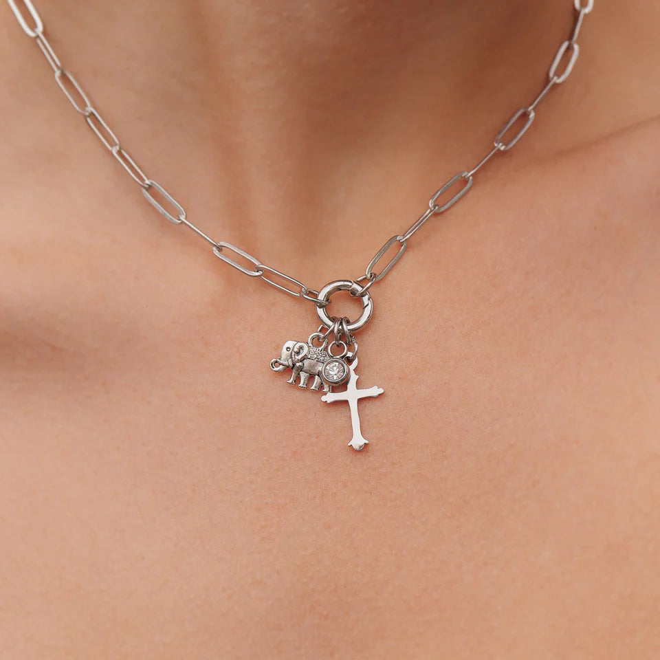 Paperclip Charm Keeper Necklace